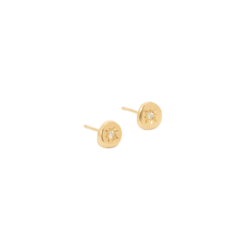 Star Set Diamond Studs, Gold Vermeil