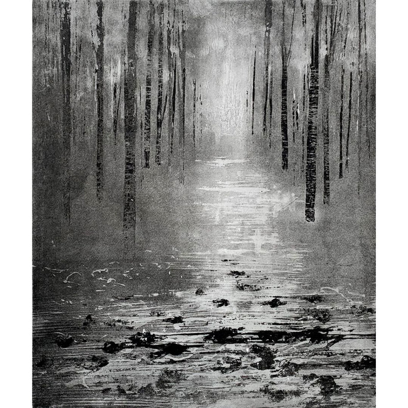 'The Future Is The Light On Water' Etching, Unframed