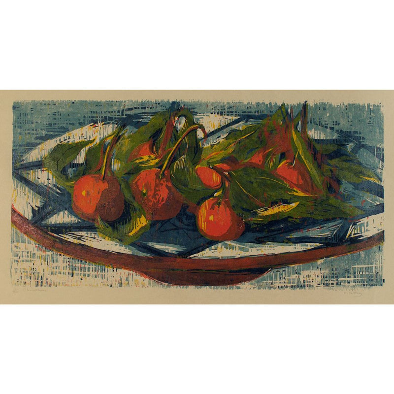 'Clementines', Woodcut, Framed