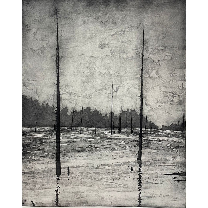 'New World' Etching, Framed