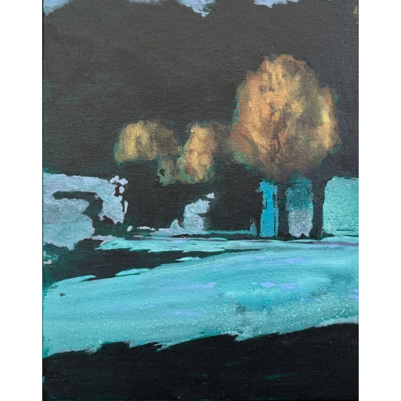 'Nocturne-Viridian' Acrylic and Dispersion on Canvas, Framed