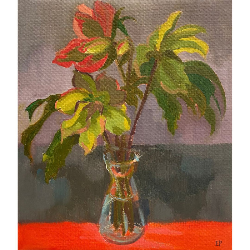 'Helleborus, Oil Painting, Framed