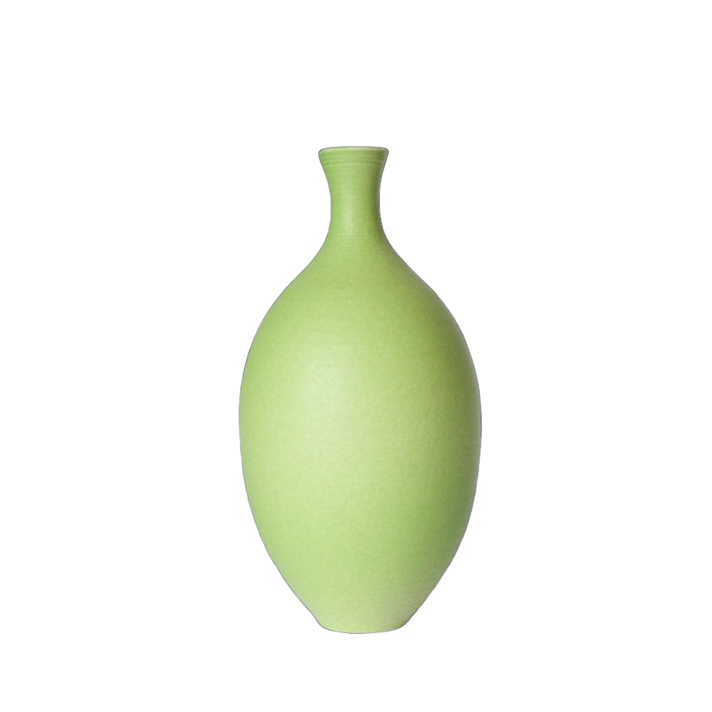 Citrus Green Oval Ceramic Vase