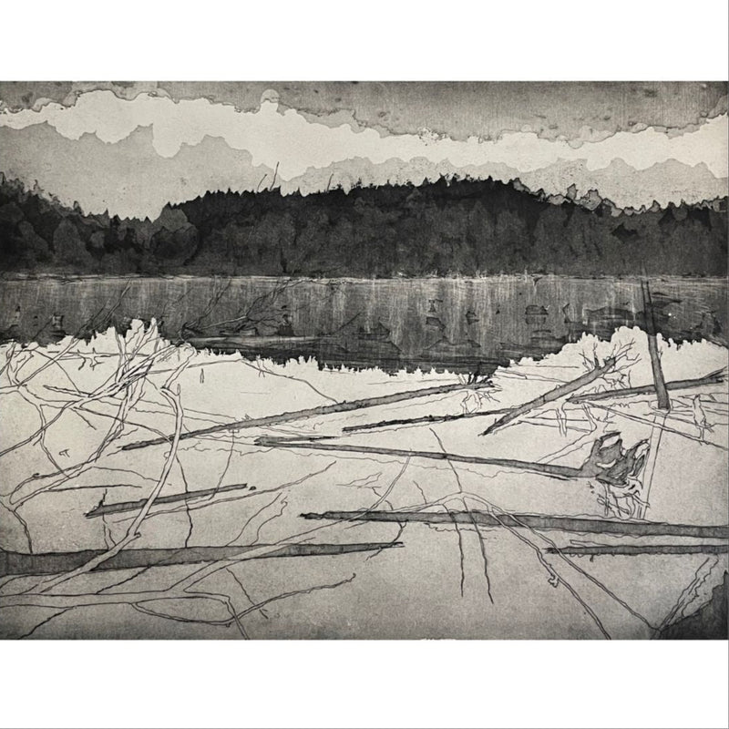 'Displacement' Etching, Framed