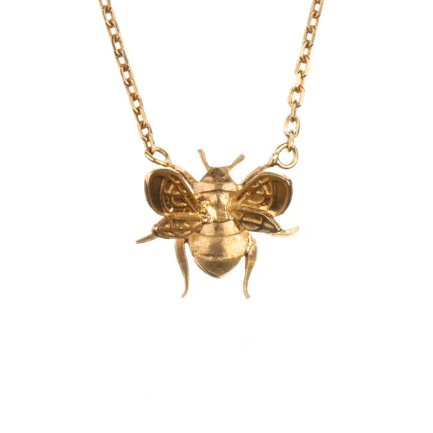 Bee Necklace, Gold Plate