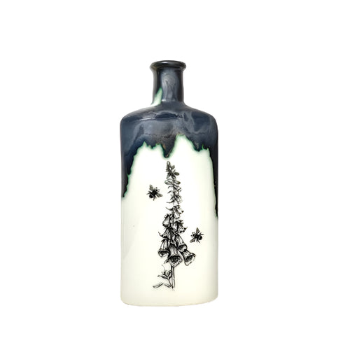 Apothecary Bottle with Foxglove & Bees