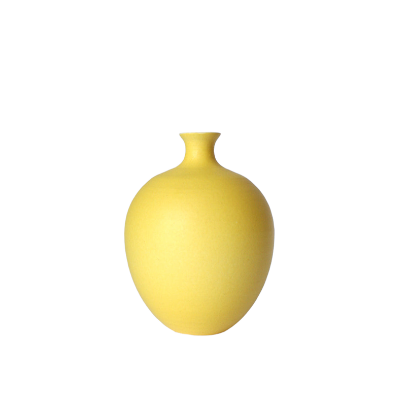 Sunflower Yellow Round Ceramic Vase