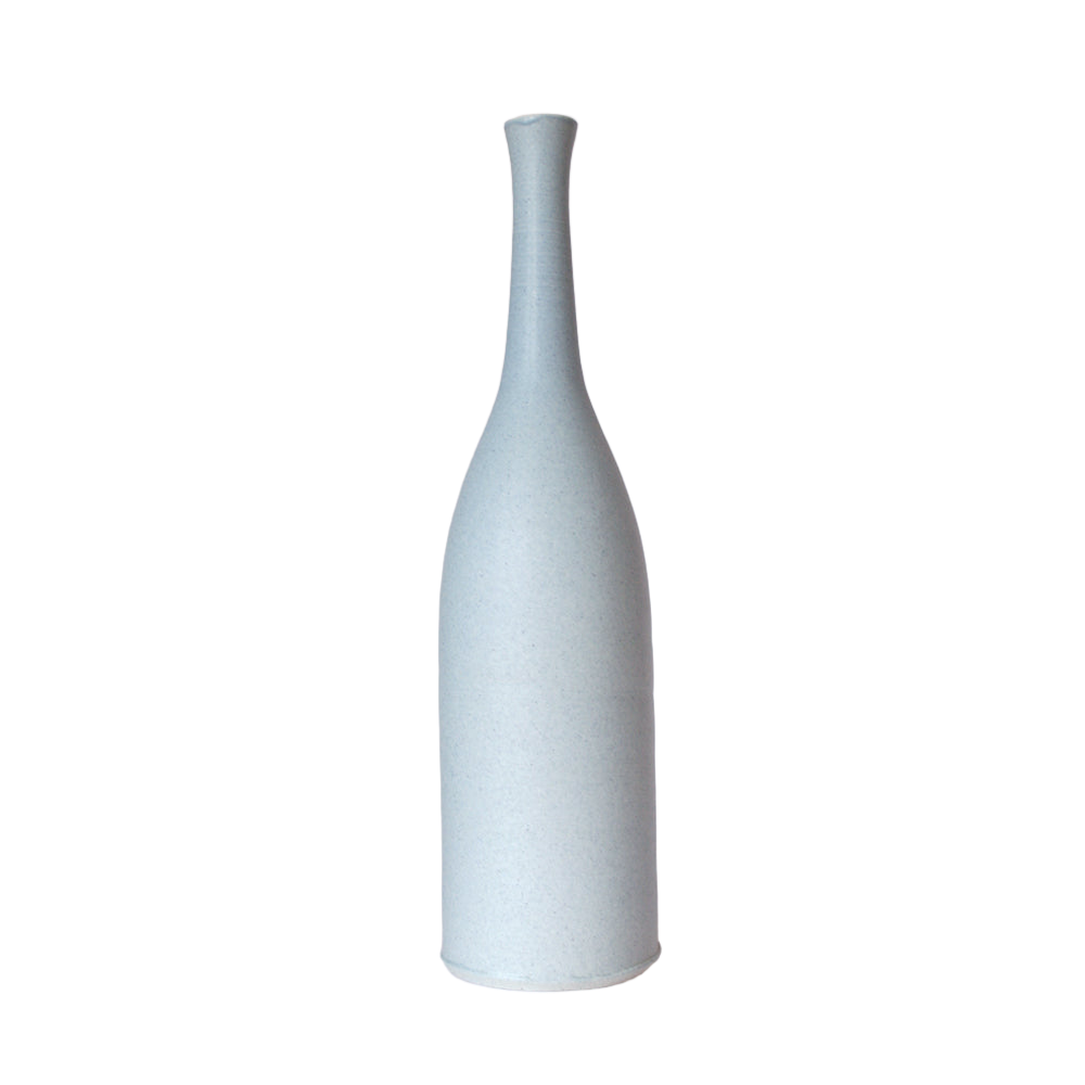 Dusky Sky Blue Bottle Vase