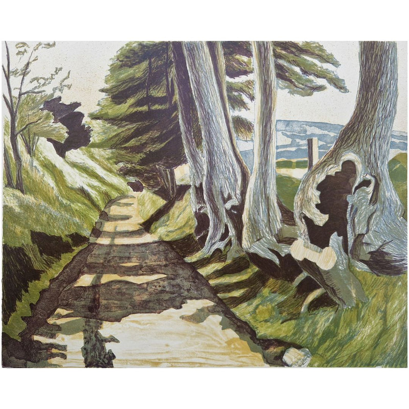 'Malvern Lane' Stone Lithograph, Framed