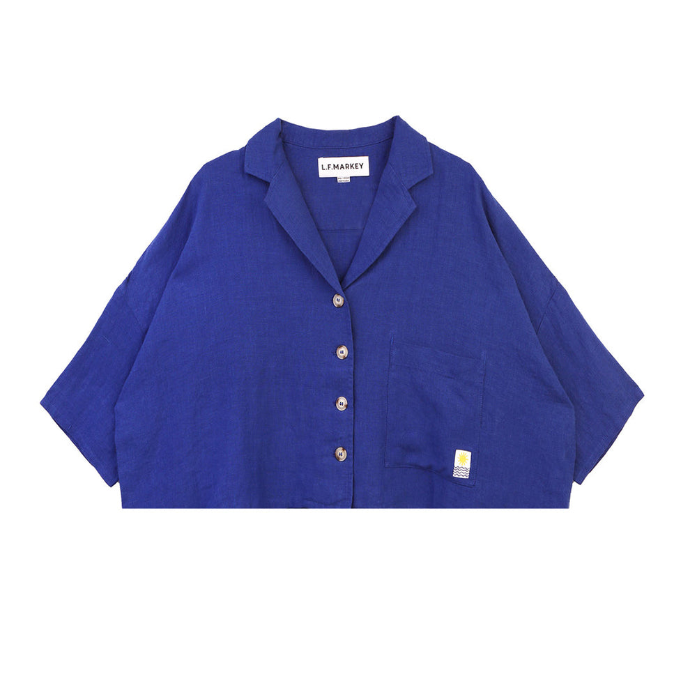 Maxim Linen Shirt- Cobalt
