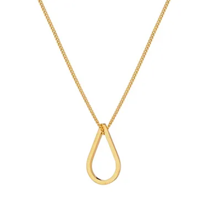 Teardrop Necklace, Gold Plated