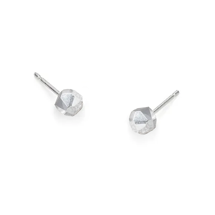 Meteorite Studs, Mini Silver