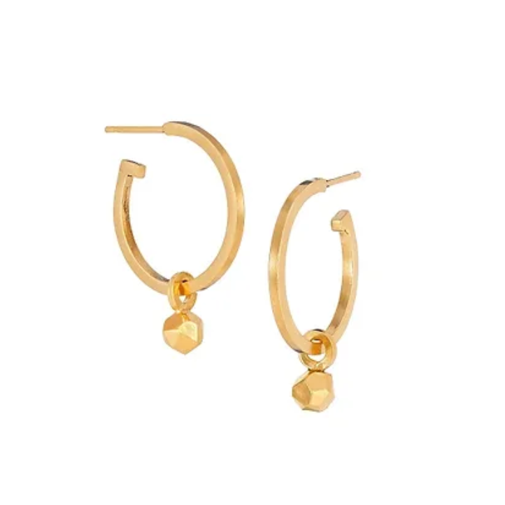 Luna Meteor Hoop Earrings, Gold Plated