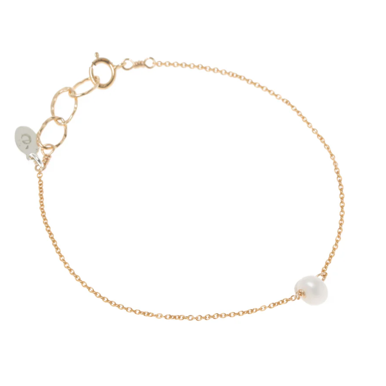 Single Pearl Bracelet, Gold Filled