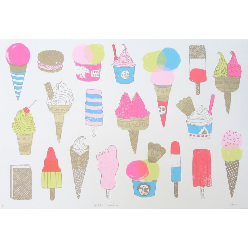 'Hello Sunshine' Screen Print, Framed