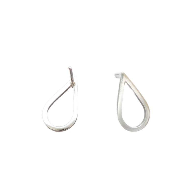 Silver Teardrop Studs