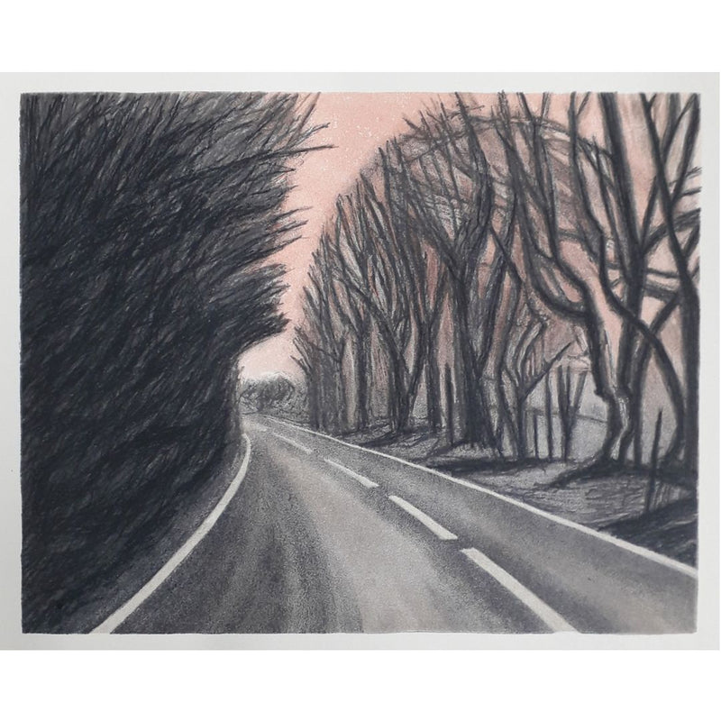 'Woodmanstern Road IV' Stone Lithograph, Framed