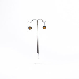 Oxidised Silver and Gold Leaf Cup Drop Earrings