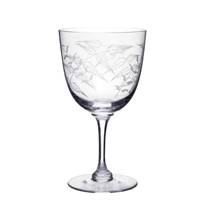 Fern Etched Wine Glass