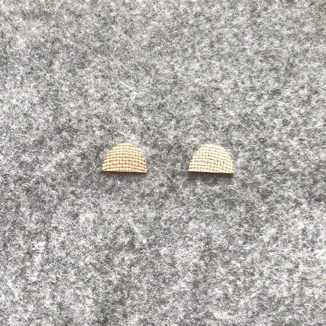 Half Oval Textured Silver Studs