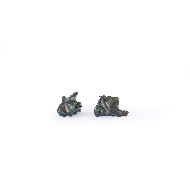 Oxidised Silver Cast Studs, Large