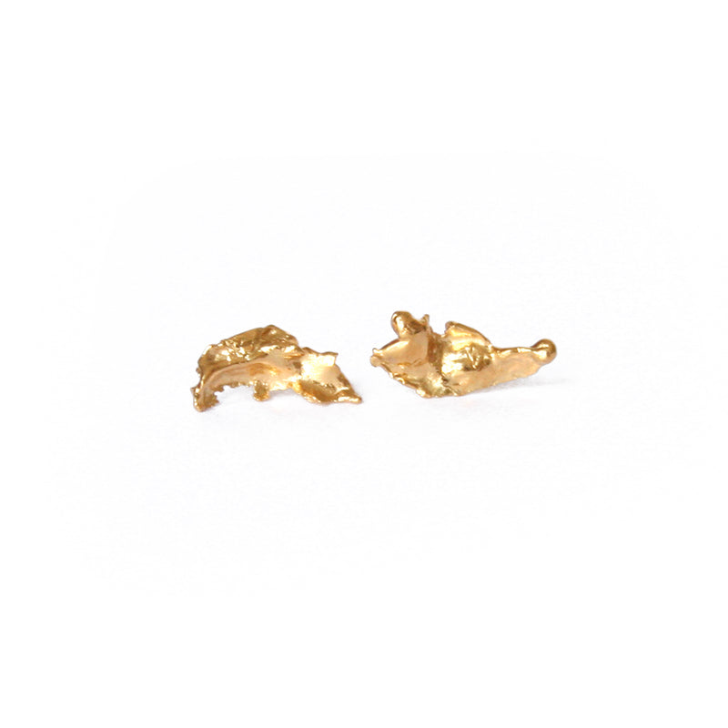 Gold Plated Cast Studs, Large