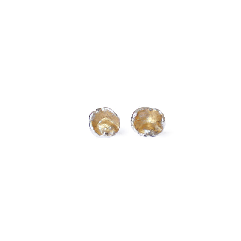 Silver & Gold Leaf Cast Studs, Extra Large