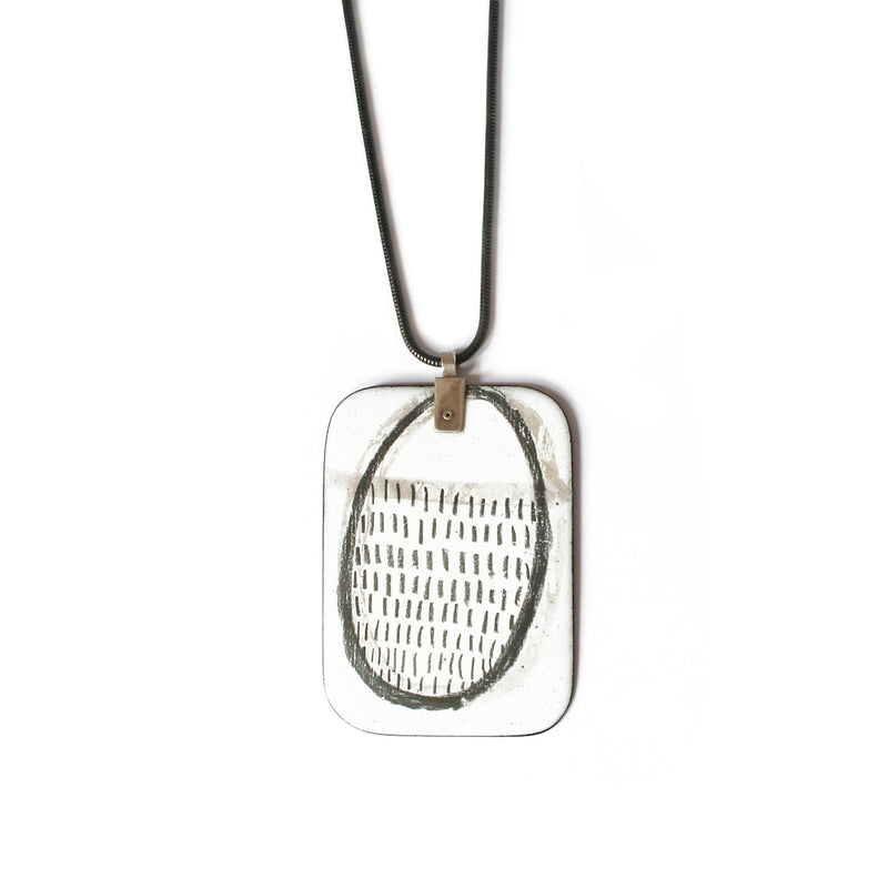 Circle and Dash Flat Copper Pendant