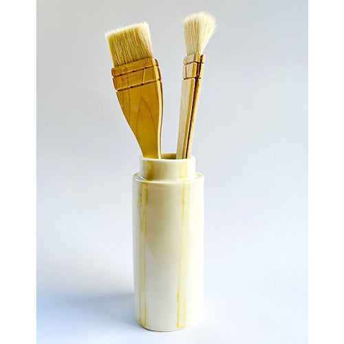Round Yellow Stripe Vase
