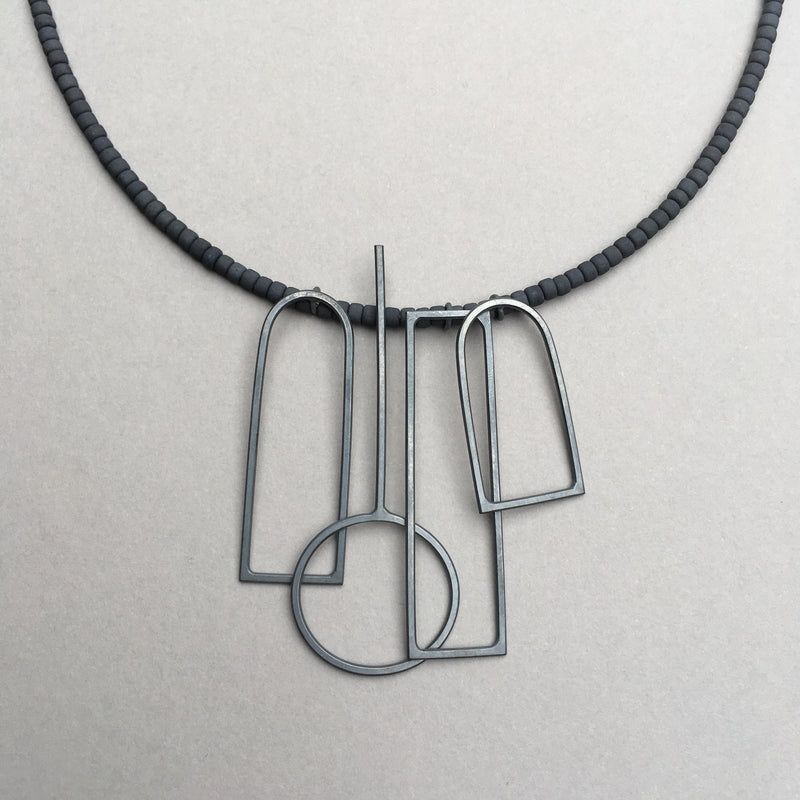 Still Life Oxidised Silver Necklace