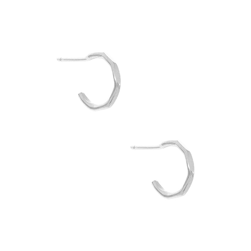 Tide Hoop Earrings, Silver