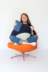 Ilo | Navy Filled Cotton Cushion with Filler