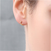 Moon Stud Earrings, Gold Vermeil