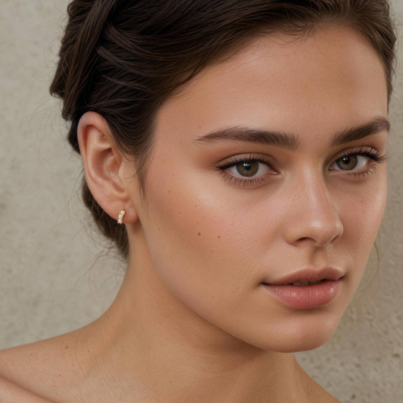 Stacked Opal Stud Earrings