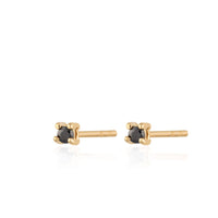 Teeny Tiny Stud Earrings | 18k Gold Plated Sterling Silver / Black