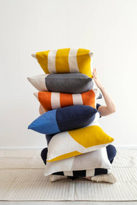 Ilo | Navy Filled Cotton Cushion with Filler