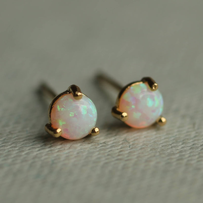 Tiny Opal Stud Earrings