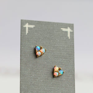 A Trio of Turquoise Opal Stud Earrings