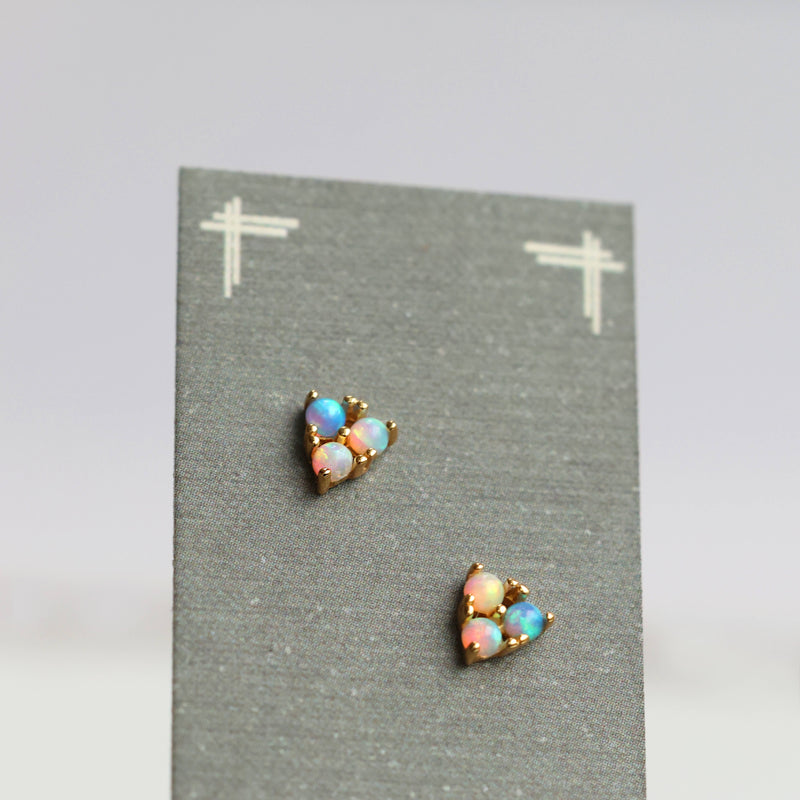 A Trio of Turquoise Opal Stud Earrings