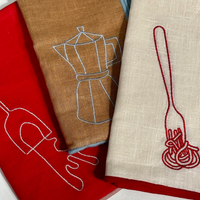 Linen Embroidery Napkins-Wine