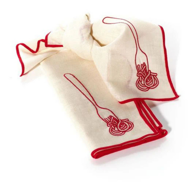 Linen Embroidery Napkins-Spaghetti