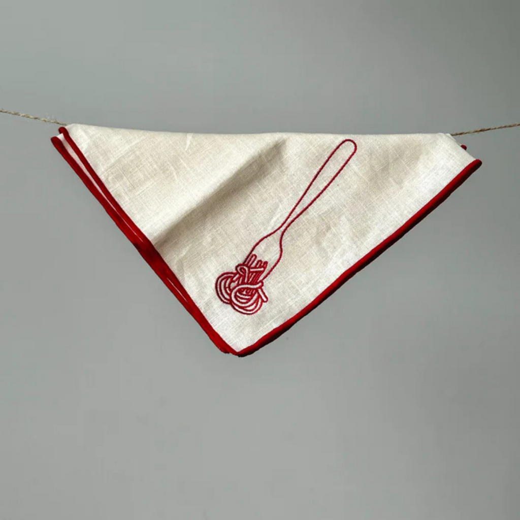 Linen Embroidery Napkins-Spaghetti