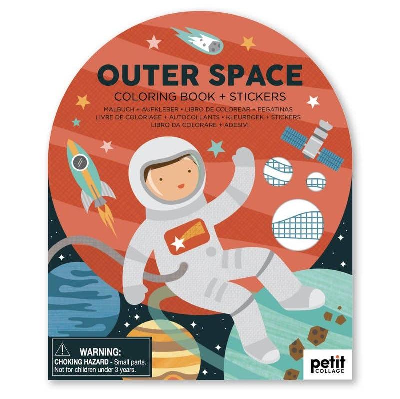 Colouring Book with Stickers Outer Space