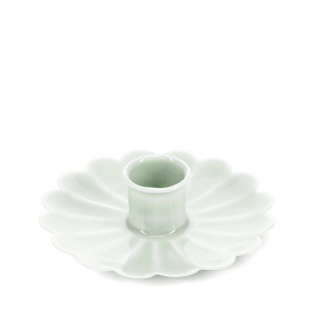 Enamel Flat Flower Candle Holder | Light Grey
