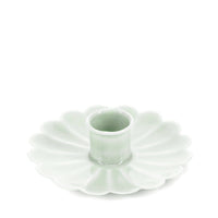 Enamel Flat Flower Candle Holder | Light Grey