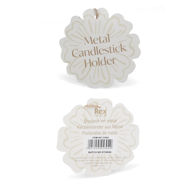 Enamel flat flower candle holder | Pink