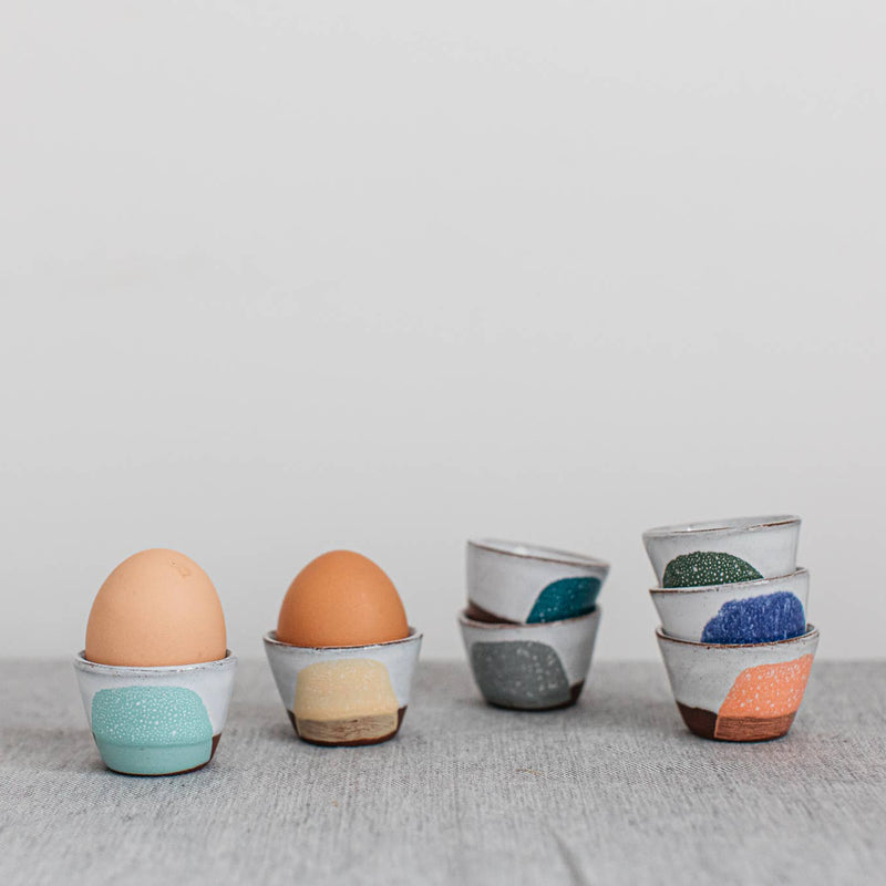 Handmade Contemporary Terracotta Egg Cup | Cobalt