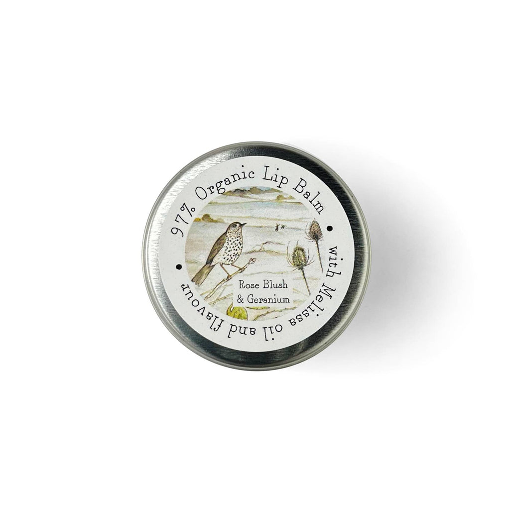 Rose Blush & Geranium Lip Balm - Thrush Bird Design