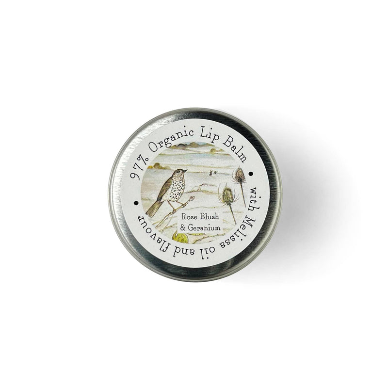 Rose Blush & Geranium Lip Balm - Thrush Bird Design