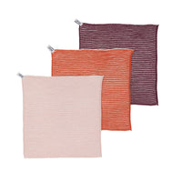 Reusable & Eco-Friendly Cotton Dishcloths: Ribbed Orange